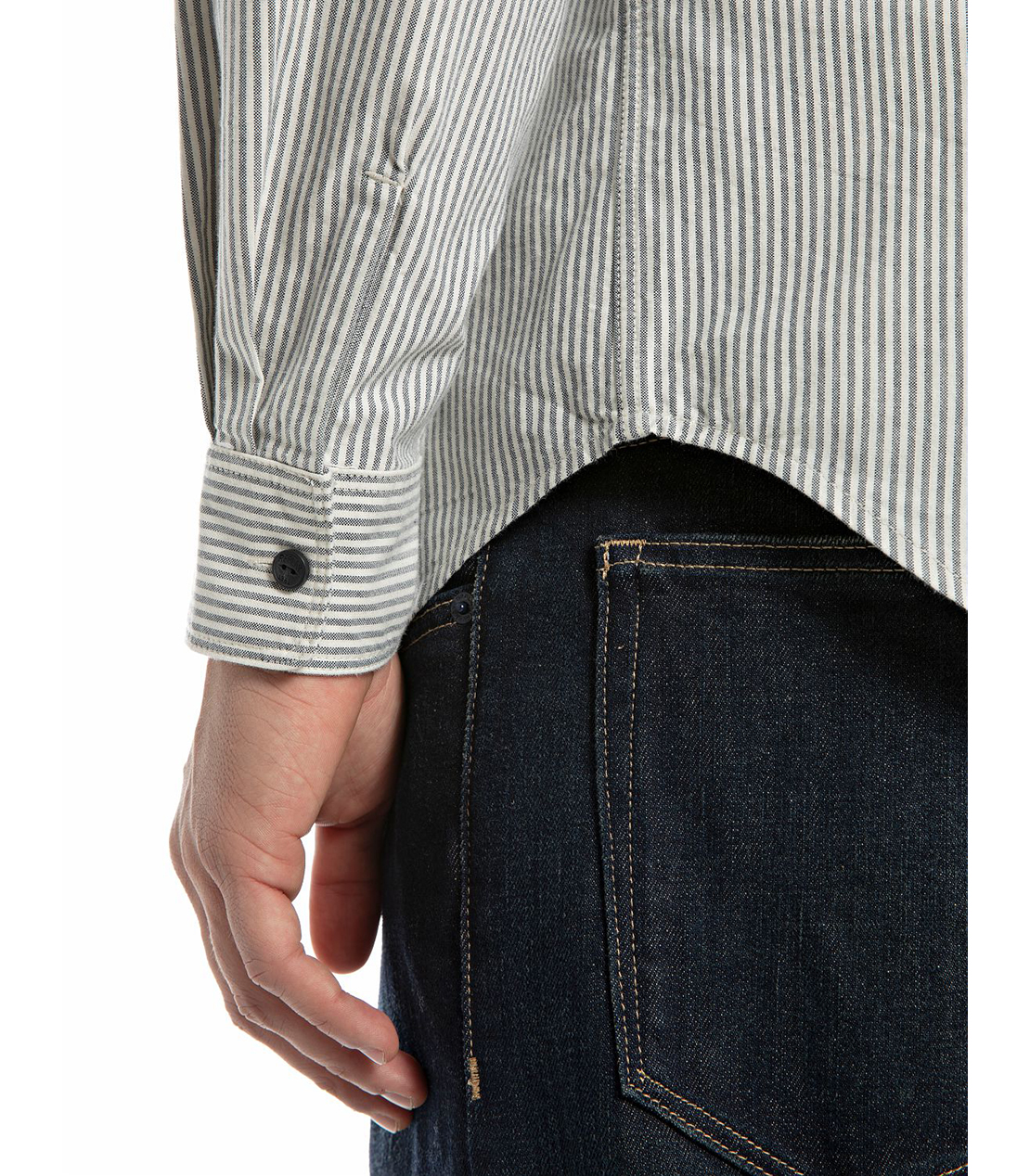 ストライプオックスフォードコットンシャツ 詳細画像 ライトグレー 6